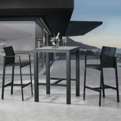 2-Sitzer Bargruppe Schwarz Aus Alu Und Ergotex - Spirabilis Bar