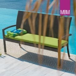 3-Sitzer Gartenbank Dunkelbraun - MBM - Polyrattan & Aluminium - Gartenbank Bellini