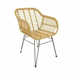 4er Set Gartenstuhl In Korboptik Beige/Schwarz - Stuhl Amran