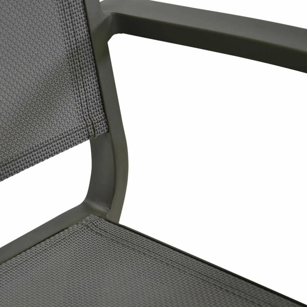 Alu Outdoor-Stuhl Mit Armlehnen - Grau - Stapelstuhl Vido 4 Alu Outdoor-Stuhl Mit Armlehnen - Grau - Stapelstuhl Vido – Bild 2