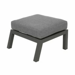 Aluminium Gartenhocker Mit Kissen In Grau - Loungehocker Muran