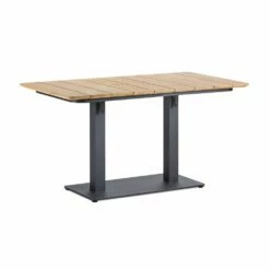 Anthrazit Alu Klapptisch 140cm Mit Teakholzplatte - Ominamo