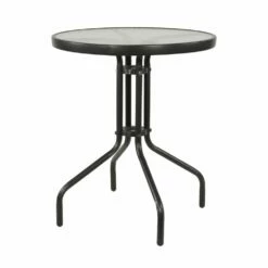 Anthrazit Eisen Gartentisch Rund - 60cm - Gartentisch Nerano