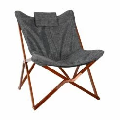 Anthrazit Schmetterlingsstuhl Für Den Balkon Mit Holzgestell - Taorina