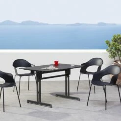 Anthrazit Sitzgruppe Für 4 Personen Mit Klapptisch - Ramoran
