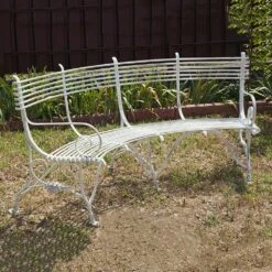 Antike Gartenbank Aus Schmiedeeisen Gebogen - Josse