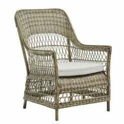 Bequemer Outdoor Sessel Mit Armlehnen In Antikgrau - Sessel Anike