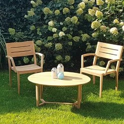 Besonderer Ovaler Gartentisch Aus Teakholz Für Den Garten - Molly Kaffeetisch