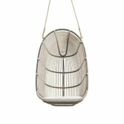 Brauner Geflecht-Hängesessel Für Den Garten Aus Alu Rattan - Hängesessel Erla