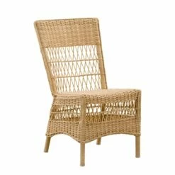 Brauner Outdoor Geflechtstuhl Mit Rückenlehne - Gartenstuhl Fritzi