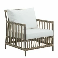 Brauner Outdoor Loungechair Aus Alu Rattan Für Die Sitzecke - Loungechair Caya