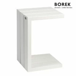 Design Garten Beistelltisch - Aluminium - Weiß - Borek - 60x40x38cm - Samos Beistelltisch