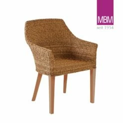 Designer-Gartensessel - MBM - Alu, Geflecht & Resysta - Braun - Sessel Tortuga