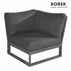 Dunkelgraues Eckmodul Aus Aluminium Von Borek Mit Kissen - Altea Eckmodul
