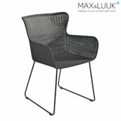 Dunkler Max & Luuk Gartenstuhl Mit Stahlgestell Und Geflochtener Sitzschale - Iris Stuhl