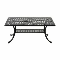 Eckiger Alu Loungetisch Schwarz - 108cm - Kings Queen