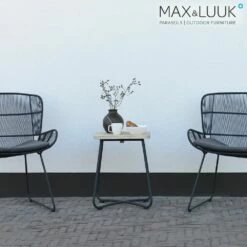 Eckiger Beistelltisch Aus Aluminium & Teakholz - 40x40cm - Max&Luuk - Liz Beistelltisch -GARTENTRAUM Verkäufe eckiger beistelltisch aus aluminium teakholz 40x40cm max luuk liz beistelltisch3