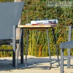 Eckiger Beistelltisch Aus Aluminium & Teakholz - 40x40cm - Max&Luuk - Liz Beistelltisch -GARTENTRAUM Verkäufe eckiger beistelltisch aus aluminium teakholz 40x40cm max luuk liz beistelltisch4