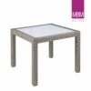 Eckiger Gartentisch Aus Alu, Polyrattan & Glas - MBM - 90x90cm - Tisch Bellini -GARTENTRAUM Verkäufe eckiger gartentisch aus alu polyrattan glas mbm 90x90cm tisch bellini