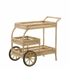 Elegant Geflochtener Servierwagen Mit Rädern Für Den Garten - Servierwagen Silje