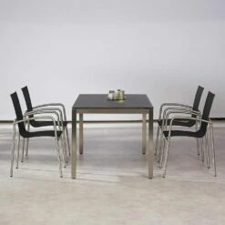 Elegante Edelstahl-Sitzgruppe Für 4 Personen - Sitzecke Lucidum