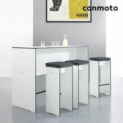 Elegante HPL Gartenbar Mit Tisch Und 4 Hocker - Riva Bar