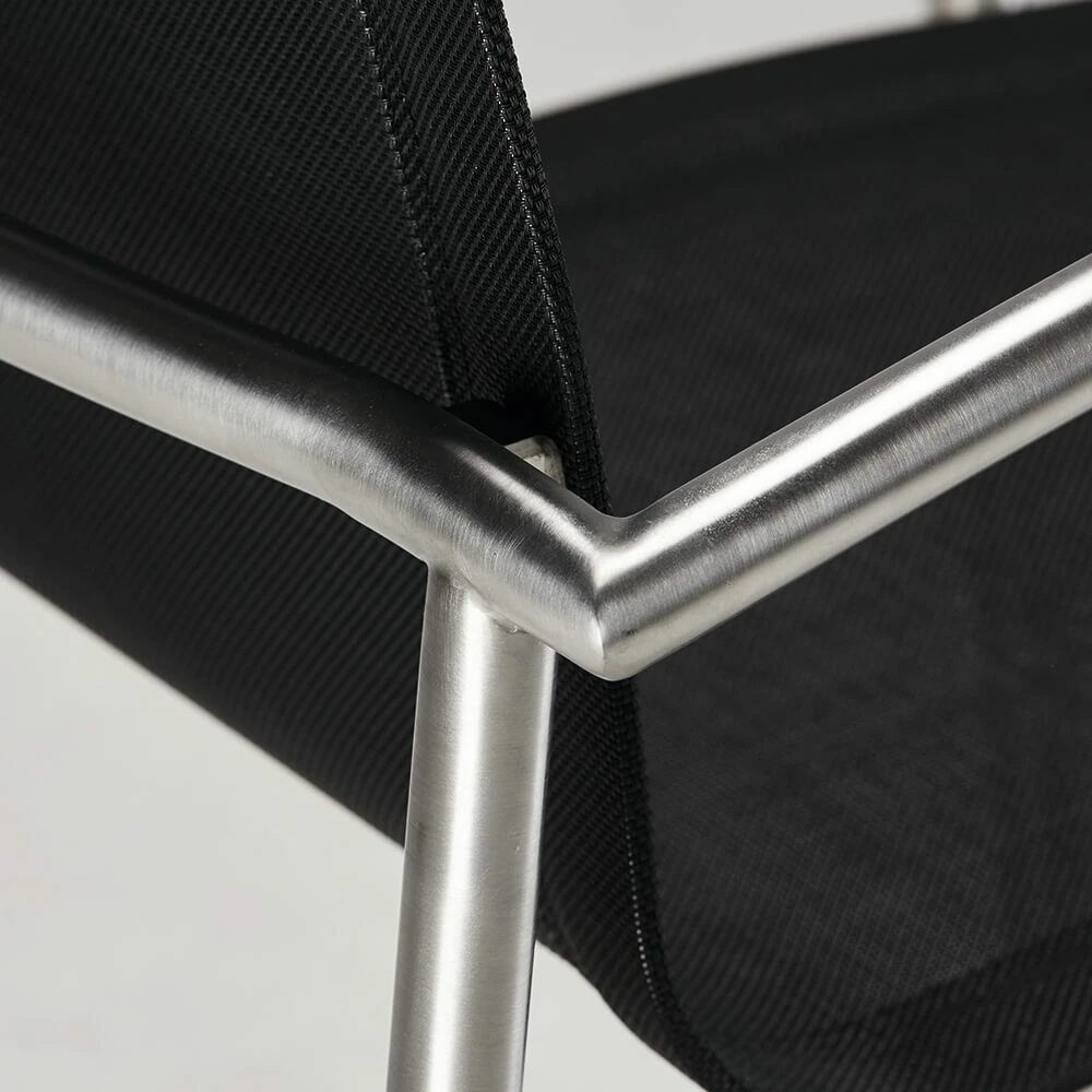 Eleganter Stapelstuhl Aus Edelstahl/Ergotex - Lucidum Stuhl 4 Eleganter Stapelstuhl Aus Edelstahl/Ergotex - Lucidum Stuhl – Bild 2