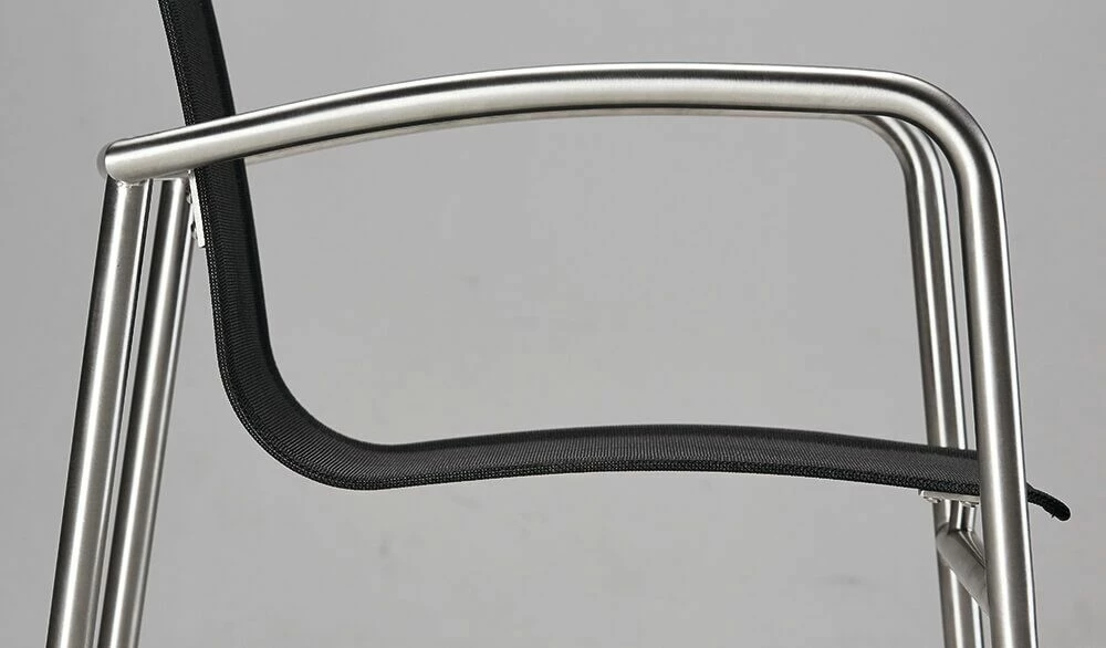 Eleganter Stapelstuhl Aus Edelstahl/Ergotex - Lucidum Stuhl 6 Eleganter Stapelstuhl Aus Edelstahl/Ergotex - Lucidum Stuhl – Bild 4