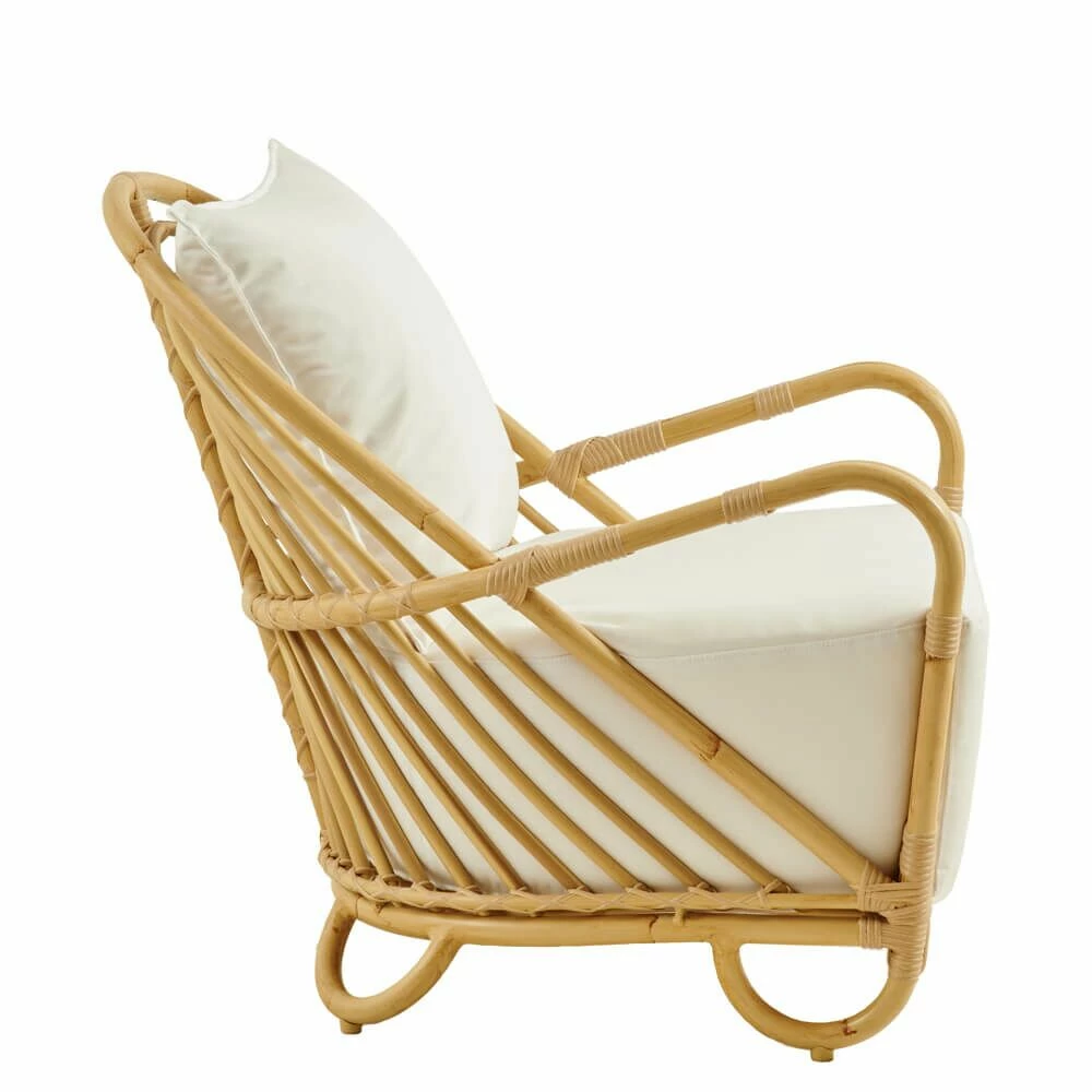Extravaganter Lounge Sessel Aus Alu Rattan Mit Armlehnen In Hellbraun - Loungesessel Blenda 5 Extravaganter Lounge Sessel Aus Alu Rattan Mit Armlehnen In Hellbraun - Loungesessel Blenda – Bild 3