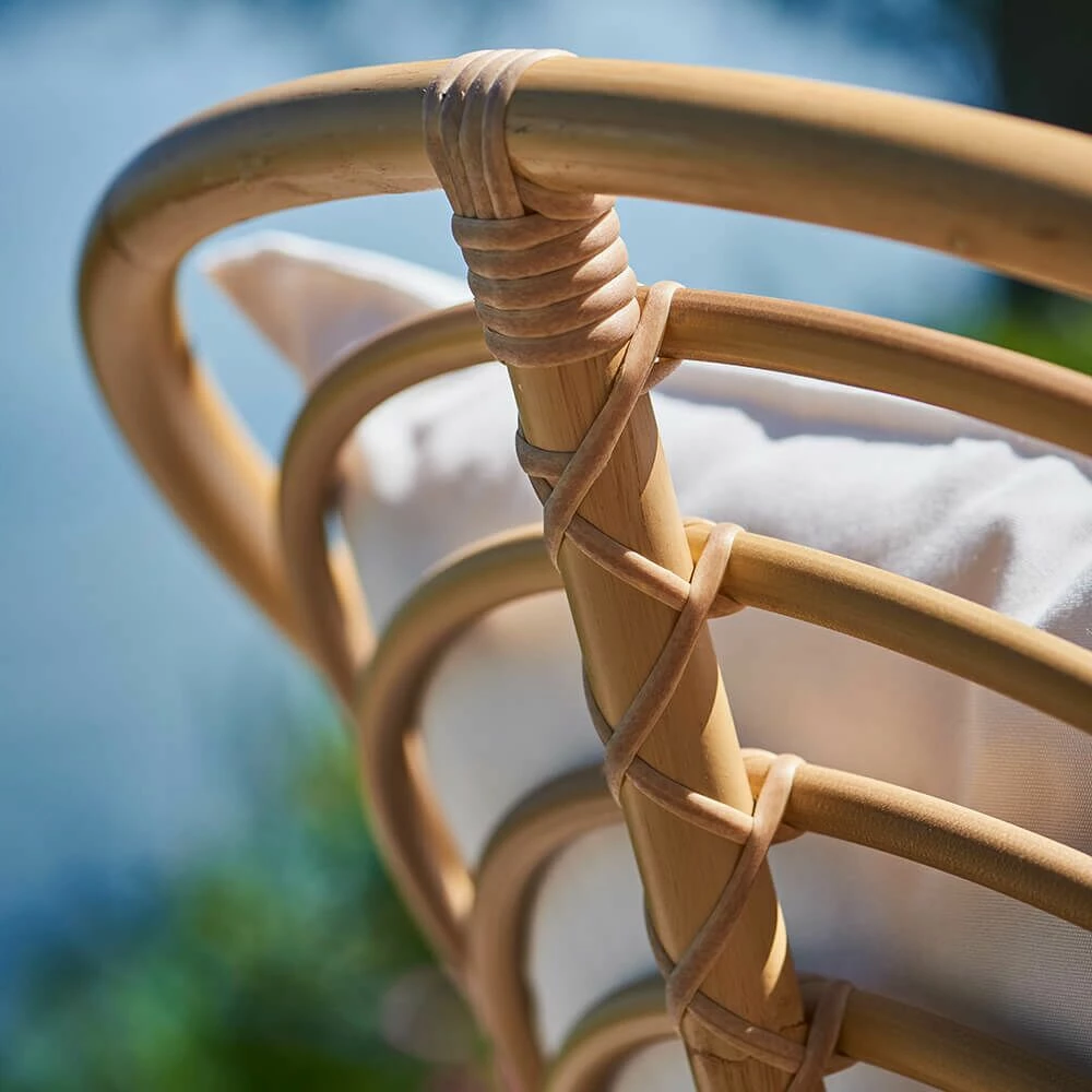 Extravaganter Lounge Sessel Aus Alu Rattan Mit Armlehnen In Hellbraun - Loungesessel Blenda 10 Extravaganter Lounge Sessel Aus Alu Rattan Mit Armlehnen In Hellbraun - Loungesessel Blenda – Bild 8