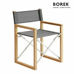 Faltbarer Regiestuhl Von Borek Aus Teakholz Und Edelstahl - Wetterfest - Antibes Regiestuhl