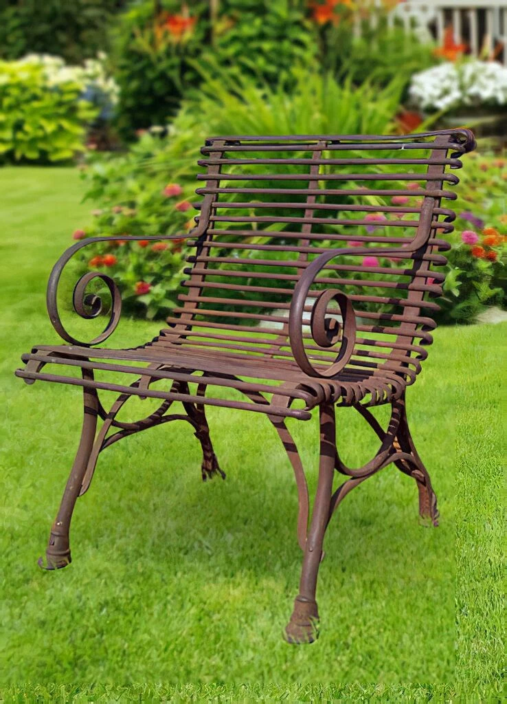 Französischer Gartenstuhl Mit Armlehne Antik - Etienne 7 Französischer Gartenstuhl Mit Armlehne Antik - Etienne – Bild 5