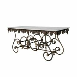 Französischer Metzgertisch Mit Marmor Antik - Victor