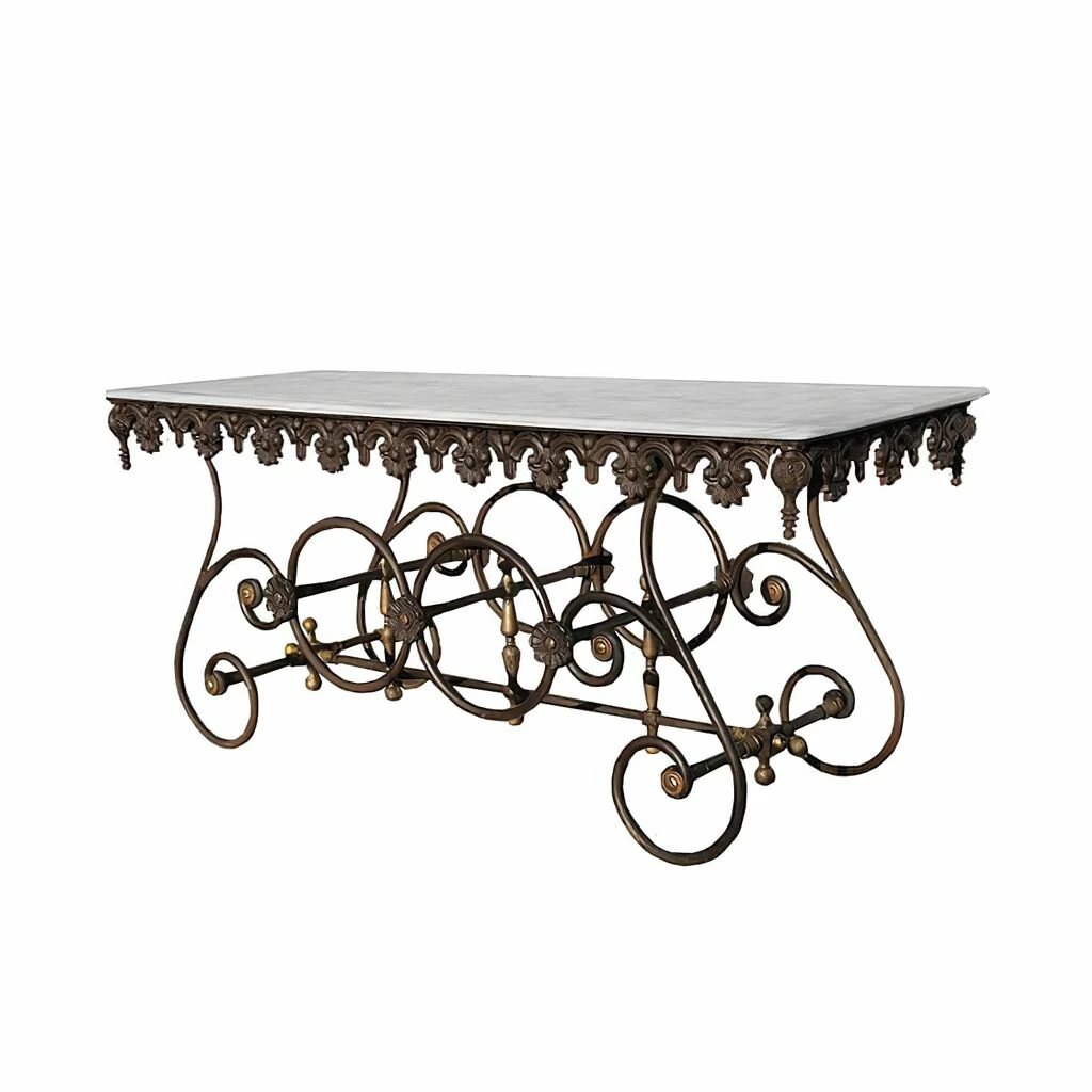 Französischer Metzgertisch Mit Marmor Antik - Victor 3 Französischer Metzgertisch Mit Marmor Antik - Victor