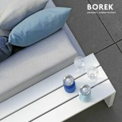 Garten Beistelltisch Aus Alu - Weiß - 60x212x38cm - Borek - Samos Beistelltisch -GARTENTRAUM Verkäufe garten beistelltisch aus alu weiss 60x212x38cm borek samos beistelltisch3