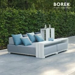 Garten Beistelltisch Aus Alu - Weiß - 60x212x38cm - Borek - Samos Beistelltisch -GARTENTRAUM Verkäufe garten beistelltisch aus alu weiss 60x212x38cm borek samos beistelltisch4