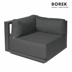 Garten Ecksofa Von Borek - Aluminium - Grau - Mit Kissen - Modern - Murcia Eck-Sitzmodul