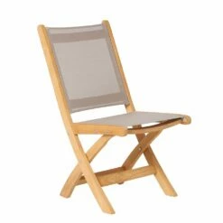 Garten Klappstuhl Ohne Armlehne Aus Teakholz & Kunststoff - Harriett Klappstuhl