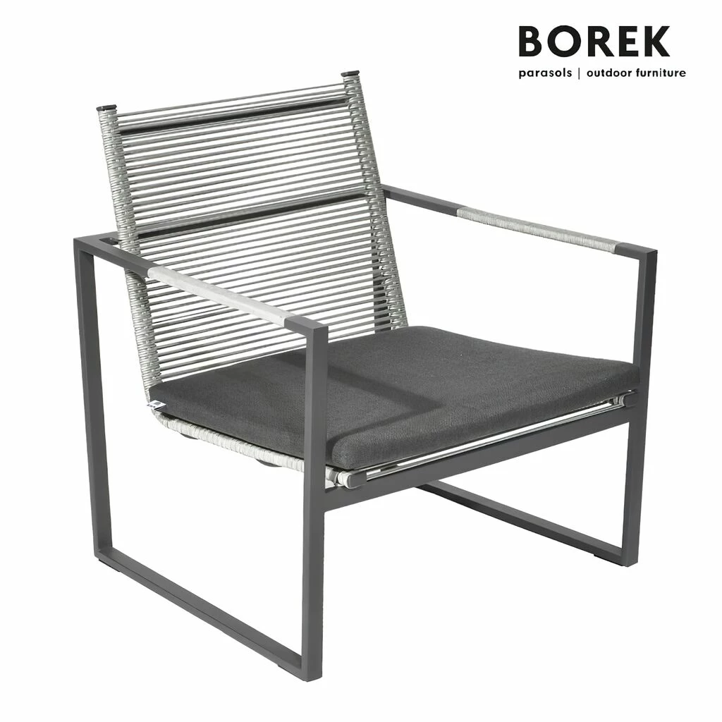 Garten Lounge Sessel Von Borek - Inkl. Kissen - Aluminium - Anthrazit Grau - Andria Klubsessel 3 Garten Lounge Sessel Von Borek - Inkl. Kissen - Aluminium - Anthrazit Grau - Andria Klubsessel