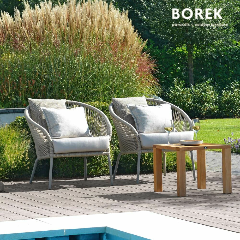 Garten Loungesessel Von Borek - Aluminium - Mit Kissen - Beige & Braun Meliert - Colette Klubsessel 6 Garten Loungesessel Von Borek - Aluminium - Mit Kissen - Beige & Braun Meliert - Colette Klubsessel – Bild 4