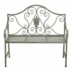 Gartenbank Für 2 Personen Aus Metall Mit Antik-Finish - Winama