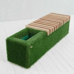 Gartenbank Mit Kasten - Holz, GFK & Kunstrasen - Grün - Feodor -GARTENTRAUM Verkäufe gartenbank mit kasten holz gfk kunstrasen gruen feodor4