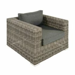 Gartensessel In Rattanoptik In Grau Mit Auflage - Sessel Pari