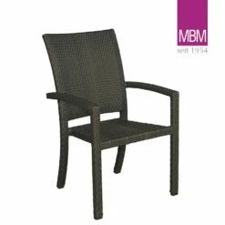 Gartenstuhl Dunkelbraun - Stapelbar - Alu & Mirotex - MBM - Gartenstuhl Bellini