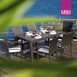 Gartenstuhl Dunkelbraun - Stapelbar - Alu & Mirotex - MBM - Gartenstuhl Bellini -GARTENTRAUM Verkäufe gartenstuhl dunkelbraun stapelbar alu mirotex mbm gartenstuhl bellini3