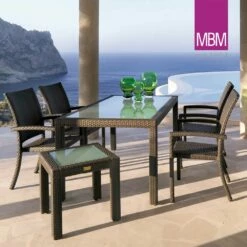 Gartenstuhl Dunkelbraun - Stapelbar - Alu & Mirotex - MBM - Gartenstuhl Bellini -GARTENTRAUM Verkäufe gartenstuhl dunkelbraun stapelbar alu mirotex mbm gartenstuhl bellini4