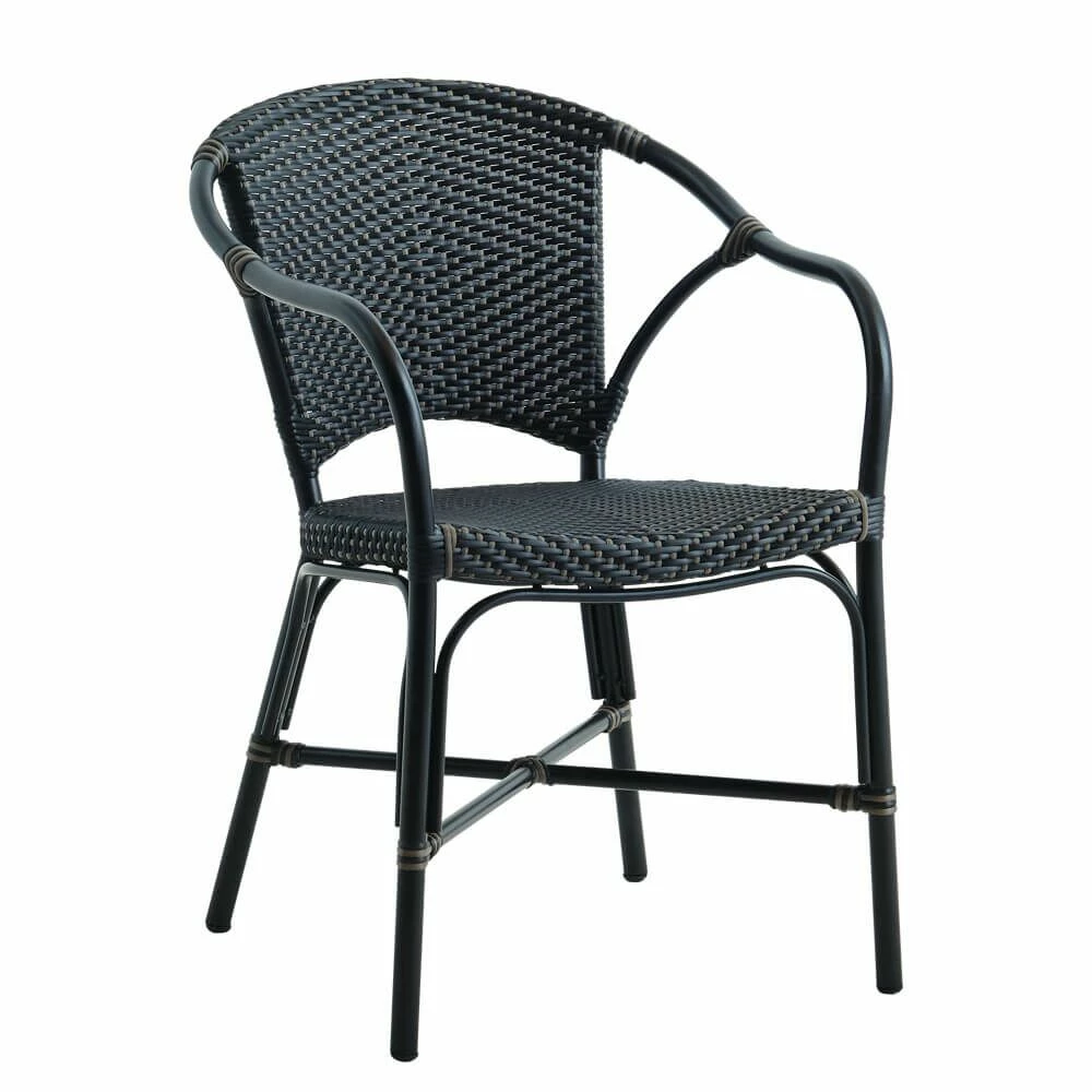 Gartenstuhl Zum Stapeln Aus Aluminium Und Rattan Mit Dots - Gartensessel Peder 3 Gartenstuhl Zum Stapeln Aus Aluminium Und Rattan Mit Dots - Gartensessel Peder