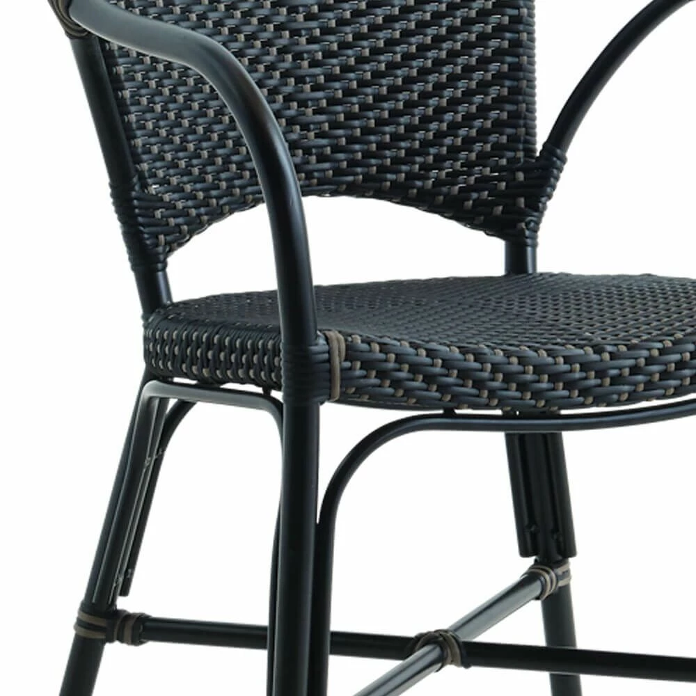 Gartenstuhl Zum Stapeln Aus Aluminium Und Rattan Mit Dots - Gartensessel Peder 4 Gartenstuhl Zum Stapeln Aus Aluminium Und Rattan Mit Dots - Gartensessel Peder – Bild 2