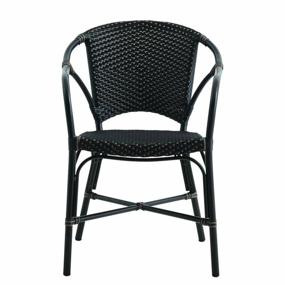 Gartenstuhl Zum Stapeln Aus Aluminium Und Rattan Mit Dots - Gartensessel Peder 5 Gartenstuhl Zum Stapeln Aus Aluminium Und Rattan Mit Dots - Gartensessel Peder – Bild 3