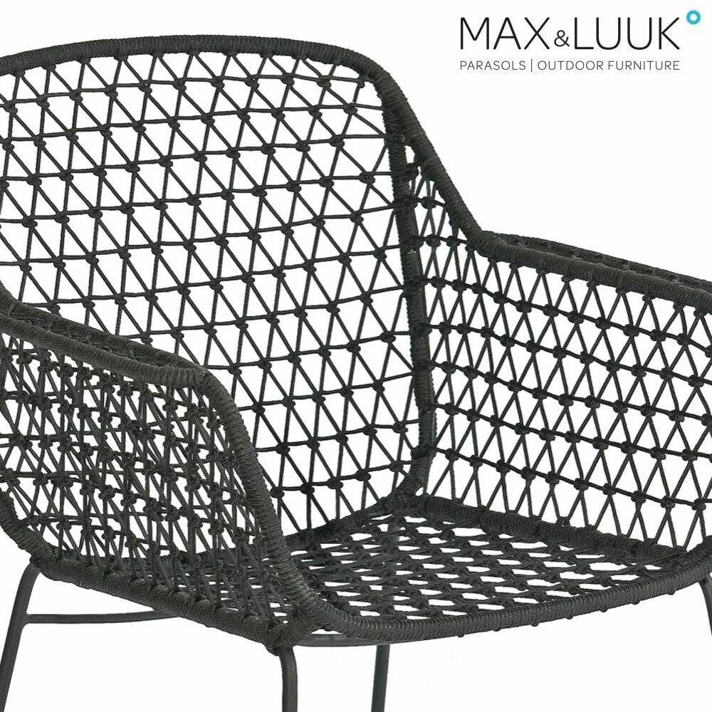 Geflochtener Gartensessel Aus Stahl Mit Armlehnen Von Max & Luuk - Austin Stuhl 4 Geflochtener Gartensessel Aus Stahl Mit Armlehnen Von Max & Luuk - Austin Stuhl – Bild 2